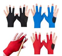 JNYUTEEN 6 Pezzi Guanti da Biliardo, Guanti da Biliardo con 3 dita Guanto da Biliardo Snooker, Elastici Snooker Guanti 3 Dita Guanti da Stecca Accessori da Biliardo per Uomo Donna
