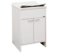 Jo-Bagno.it Lavatoio Lavanderia da esterno in Resina e PVC Bianco, Vasca e Tavola in Plastica 60 x 50 x 85 cm