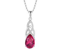JO WISDOM Collana con ciondolo a forma di simbolo dell'infinito con nodo celtico, in argento 925, con pietra portafortuna, gioiello irlandese da donna, Zirconia cubica, Zirconia cubica