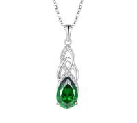 JO WISDOM Collana con ciondolo a forma di simbolo dell'infinito con nodo celtico, in argento 925, con pietra portafortuna, gioiello irlandese da donna, Zirconia cubica, Zirconia cubica
