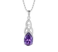 JO WISDOM Collana con nodo celtico infinito in argento 925, da donna, ciondolo con catena 3A, zirconia cubica, pietra di nascita, gioielli irlandesi, Zirconia cubica, Zirconia cubica