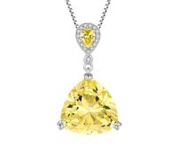 JO WISDOM Collana da donna in argento 925 taglio trilliant con pietra portafortuna, gioiello da donna, Zirconia cubica, Zirconia cubica