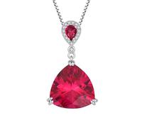 JO WISDOM Collana da donna in argento 925 taglio trilliant con pietra portafortuna, gioiello da donna, Zirconia cubica, Zirconia cubica