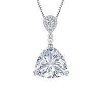 JO WISDOM Collana da donna in argento 925 taglio trilliant con pietra portafortuna, gioiello da donna, Zirconia cubica, Zirconia cubica