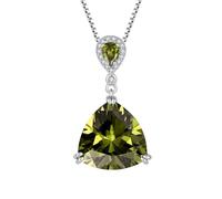 JO WISDOM Collana da donna in argento 925 taglio trilliant con pietra portafortuna, gioiello da donna, Zirconia cubica, Zirconia cubica