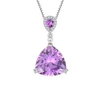 JO WISDOM Collana da donna in argento 925 taglio trilliant con pietra portafortuna, gioiello da donna, Zirconia cubica, Zirconia cubica