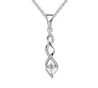 JO WISDOM Collana di Infinito Argento 925 Donna,Ciondolo con Catena Zirconia cubica 3A Ottobre Birthstone Colore Tormalina