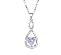 JO WISDOM Collana di Infinito Cuore Argento 925 Donna,Ciondolo con Catena Zirconia cubica 3A June Birthstone Colore Alessandrite