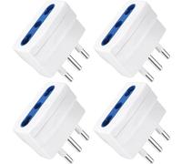 JOAASU Adattatore Riduttore Semplice Spina 16A Presa 10A, Set 4 Adattatore Bipasso Spina 10A, Adattatore Bipasso Spina, con Presa Bivalente 10/16A a Spina Piccola 10A Italiana 2500W (Bianco)