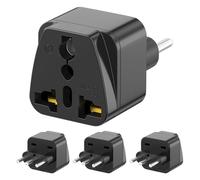 JOAASU Adattatore Universale da Viaggio a Italia, 4pcs Adattatore Presa da Mondo a Italia, Convertitore Da UK USA Cina a Spina 10A Italiana, per UK USA AUS a Spina Italiana (Nero)
