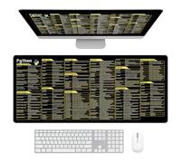 JOAASU Python Tappetino Mouse con Scorciatoia, 80 x 30cm Shortcuts Mauspad, Sottomano Scrivania Antiscivolo per Tastaturkürzeln, Office, Ufficio e Casa, Nero