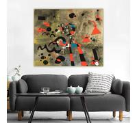 Joan Miro《La scala di fuga》Stampe su tela astratte, pittura a olio, opera d'arte, poster, immagine, decorazione da parete per casa, soggiorno, 90x110 cm, senza cornice