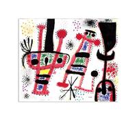 Joan Miro Opere d'arte famose La stella sorge il volo degli uccelli Quadro su Tela Riproduzione Quadri Famosi Su Tela Moderno Astratto Arte Cucina Soggiorno Camera48x40cm(19x16in)Senza cornice