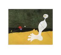 Joan Miro Opere d'arte famose Persona che lancia una pietra contro un uccello Quadro su Tela Riproduzione Quadri Famosi Su Tela Moderno Astratto Arte Cucina Soggiorno65x50cm(26x19in)Senza cornice