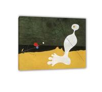 Joan Miro Opere d'arte famose Persona che lancia una pietra contro un uccello Quadro su Tela Riproduzione Quadri Famosi Su Tela Moderno Astratto Arte Cucina Soggiorno65x50cm(26x19in)Con cornice