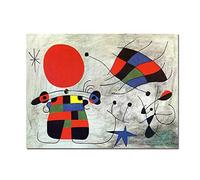 Joan Miro Stampa su Tela Astratto - Riproduzione Quadri Famosi - Poster e Stampe Moderni - Opere d'Arte Famose (Il Sorriso Delle Ali) 60x80cm Senza Cornice