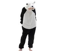 JOASDAO Pigiama unisex adulto biancheria da notte Sherpa peluche orso animale cosplay vestito donna uomo costume Halloween indumenti da notte abbigliamento per la casa, bianco, S