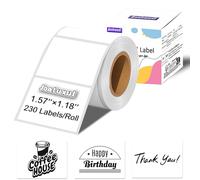 Joatuxul Etichette termiche, compatibili con etichettatrice T50M Pro/M110/M100/M220 e altre stampanti termiche 4x6 per la spedizione di codici a barre e adesivi personalizzati, bianco, 3,5 x 3,5 cm