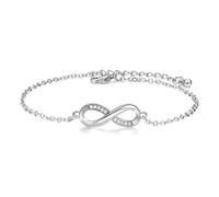 JOATVEE Bracciali Infinito Bracciale Donna Argento Oro Rosa Sparkle Cubic Zirconia Kiss Braccialetto Accent Infinity Forever Bracciali per Amica Donna Regalo Fidanzata