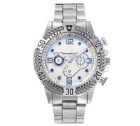 JOATVEE Orologi da uomo in acciaio inossidabile Orologi cronografici di lusso con quadrante rotondo grande Orologi impermeabili con cinturino in acciaio casual