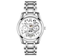 JOATVEE Orologi da uomo in acciaio inossidabile, orologio analogico al quarzo con data, orologi da uomo minimalisti di lusso, orologio cronografo impermeabile, regali per uomini