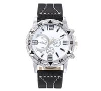 JOATVEE Orologio casual da uomo orologio analogico decorato con quadrante grande di lusso con cinturino in ecopelle elegante orologio al quarzo