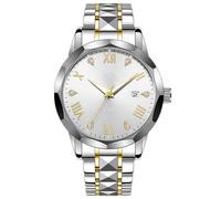 JOATVEE Orologio da uomo, orologi classici luminosi per gli uomini, impermeabile in acciaio inox numeri romani diamante orologio da uomo facile da leggere con data
