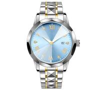 JOATVEE Orologio da uomo, orologi classici luminosi per gli uomini, impermeabile in acciaio inox numeri romani diamante orologio da uomo facile da leggere con data
