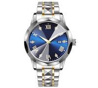 JOATVEE Orologio da uomo, orologi classici luminosi per gli uomini, impermeabile in acciaio inox numeri romani diamante orologio da uomo facile da leggere con data