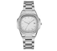 JOATVEE Orologio da uomo, orologio analogico al quarzo in acciaio inossidabile con datario, orologi da lavoro casual da uomo e da donna in stile di lusso