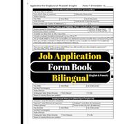 Job Application Form Book (English & French): Employment Forms Bilingual Edition for New Applicants