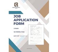 Job Application Form. Employment Form: Job Application Forms for all Employers, 8.5 x11 inch, 2 Sided Forms, 3 Hole Punched, 50-Sheet/Pack.
