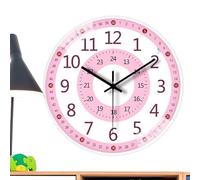 Joberio Orologio per l'apprendimento, 20,3 cm, analogico, da parete in classe, orologio per imparare a leggere l'ora senza ticchettio, orologio da parete colorato per insegnare l'ora