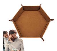 Joberio Scatola di immagazzinaggio porta dadi - Tappetino per rotolare i dadi esagonali e scatola portaoggetti,Porta dadi portatile, ciotole portaoggetti per giochi da tavolo esagonali Tappetino per
