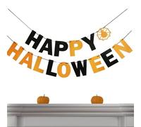 Joberio Striscione decorativo per feste di Halloween - Festone di carta per Halloween Hangings, striscione di bandierine di Halloween Happy Halloween Hangings Bunting Banner Wall Party Supplies