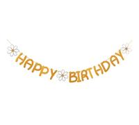 Joberio Striscioni floreali di compleanno, striscioni a margherita, decorazione per feste con fiori primaverili di buon compleanno, per interni ed esterni, forniture di compleanno per ragazze