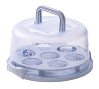 Joberio Supporto per cupcake | Porta cupcake rotondo a 7 slot | Alzata per torte con coperchio e manico, contenitore portatile per torte con base su due lati per torte, biscotti, noci frutta