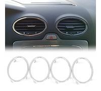 JOBOUND 4 pz. Aria condizionata addominali Anello del cerchio della decorazione della decorazione della decorazione del rivestimento del cromo for FORD Focus 2 2005-2013 Accessori automatici Fasce dec