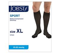 JOBST Calze sportive a compressione graduate per gli amanti dello sport, 15 - 20 mmHg, unisex, colore nero freddo, extra large