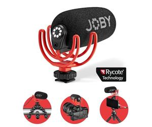 JOBY Microfono Compatto Supercardioide Wavo On-Camera con Supporto Antivibrazione Rycote Duo-Lyre, per Smartphone, Mirrorless, Vlogging, Youtuber, Live Streaming, Content Creators