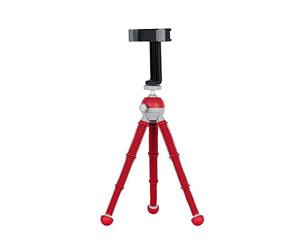 JOBY PodZilla Medium Kit, Treppiede Flessibile e Attacco GripTight 360 Phone, dai Creatori del GorillaPod, Treppiede per Smartphone, Compatibile con iPhone, Action Cam, Dispositivi fino a 1 Kg, Rosso