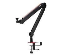 JOBY Wavo Boom Arm, Braccio Professionale per Microfono, Streamer e Podcaster, Supporto Silent Boom, Supporto per Tazze e Cuffie, Morsetto da Tavolo, Portacavi Nascosto per Gestione Cavi, Nero