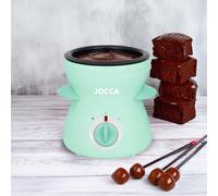 Jocca 350ml Macchina per fonduta di cioccolato e formaggio - Ideale per dessert e antipasti, 2 temperature, Ciotola antiaderente rimovibile, Include 4 forchette, Design compatto e facile da usare - Fu