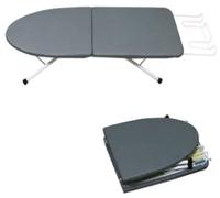 JOCCA - Asse da stiro pieghevole 80 x 30 cm | Compatto e imbottito, con supporto metallico per ferro, gambe antiscivolo e design grigio scuro