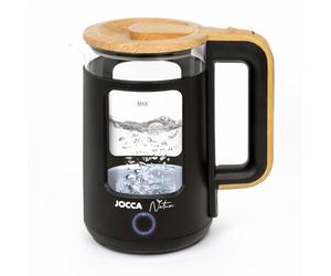 Jocca, Bollitore Elettrico, Linea Nature, Base Girevole con Spegnimento Automatico, Nero, 1,8L
