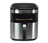 Jocca, Friggitrice ad Aria, Display LED Touch, Finestra di Controllo, Temperatura 34-200°C, Timer 24 Ore, 1800W, Argento, 10L
