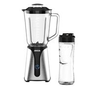 JOCCA - Frullatore di vetro con bottiglia da viaggio/potenza 350 W, frullatore/caraffa 1 l e bottiglia da 600 ml/luce LED, coperchio rimovibile, lame in acciaio inox (caraffa + bottiglia da 350 W)