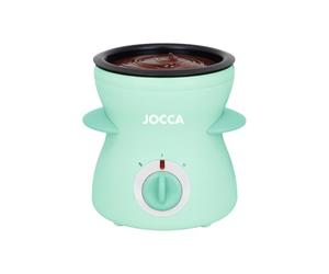 Jocca - Macchina per Fonduta Funny Cooking Turchese | Capacità 350ML, 2 Temperature | 25W | Ideale per Fonduta di Cioccolato o Formaggio | Ciotola Antiaderente e Rimovibile
