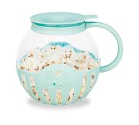 Jocca, Popcorniera in Vetro 2,2L per Microonde, Griglia per Burro in Silicone