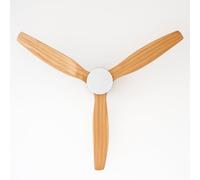 Jocca Ventilatore da soffitto con luce LED - bianco | motore DC silenzioso | 3 pale ABS | 6 velocità | telecomando | timer 8h | diametro 132 cm